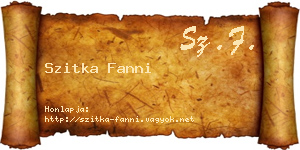 Szitka Fanni névjegykártya