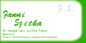 fanni szitka business card